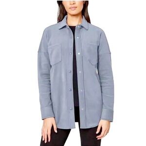 Kuwalla T blue micro suede button down shirt size medium BNWT! Made in Canada 🇨🇦